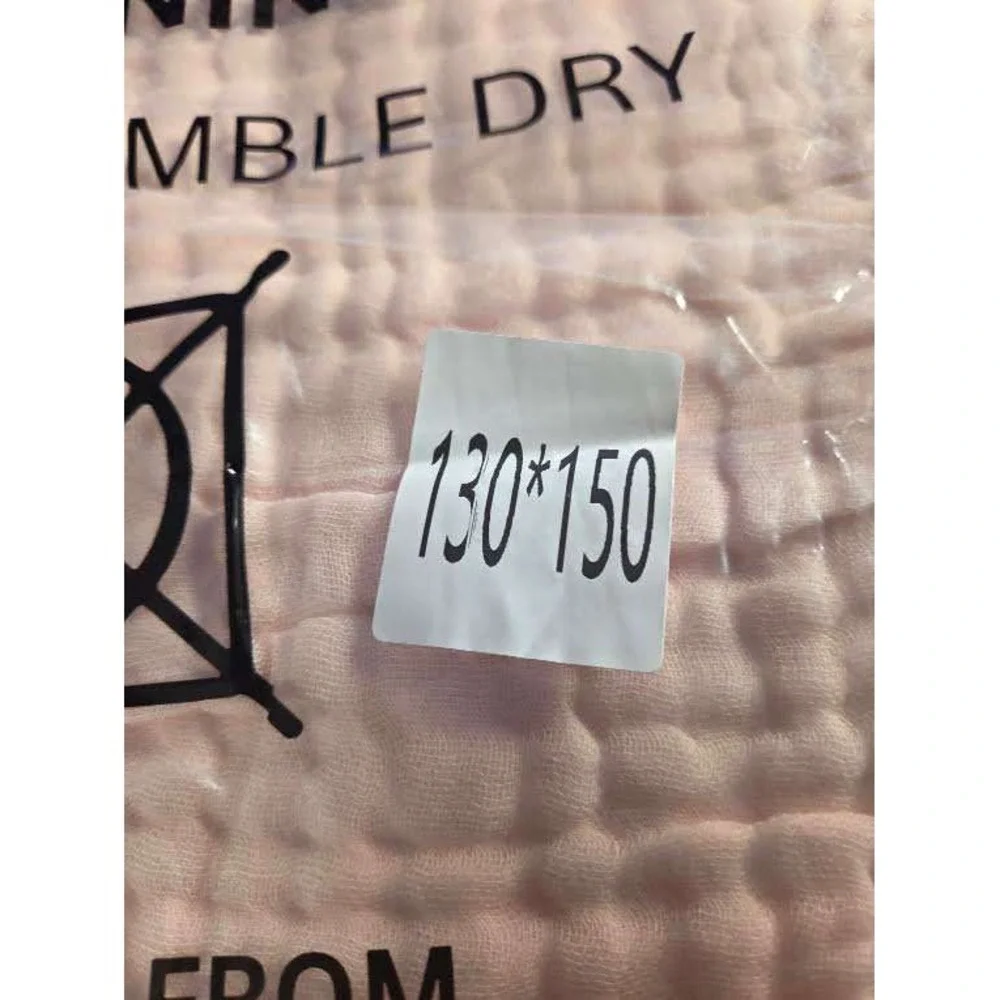 The Fleece Company Pink 100% Natural Muslin Cotton Throw Blanket 130x150cm NEW